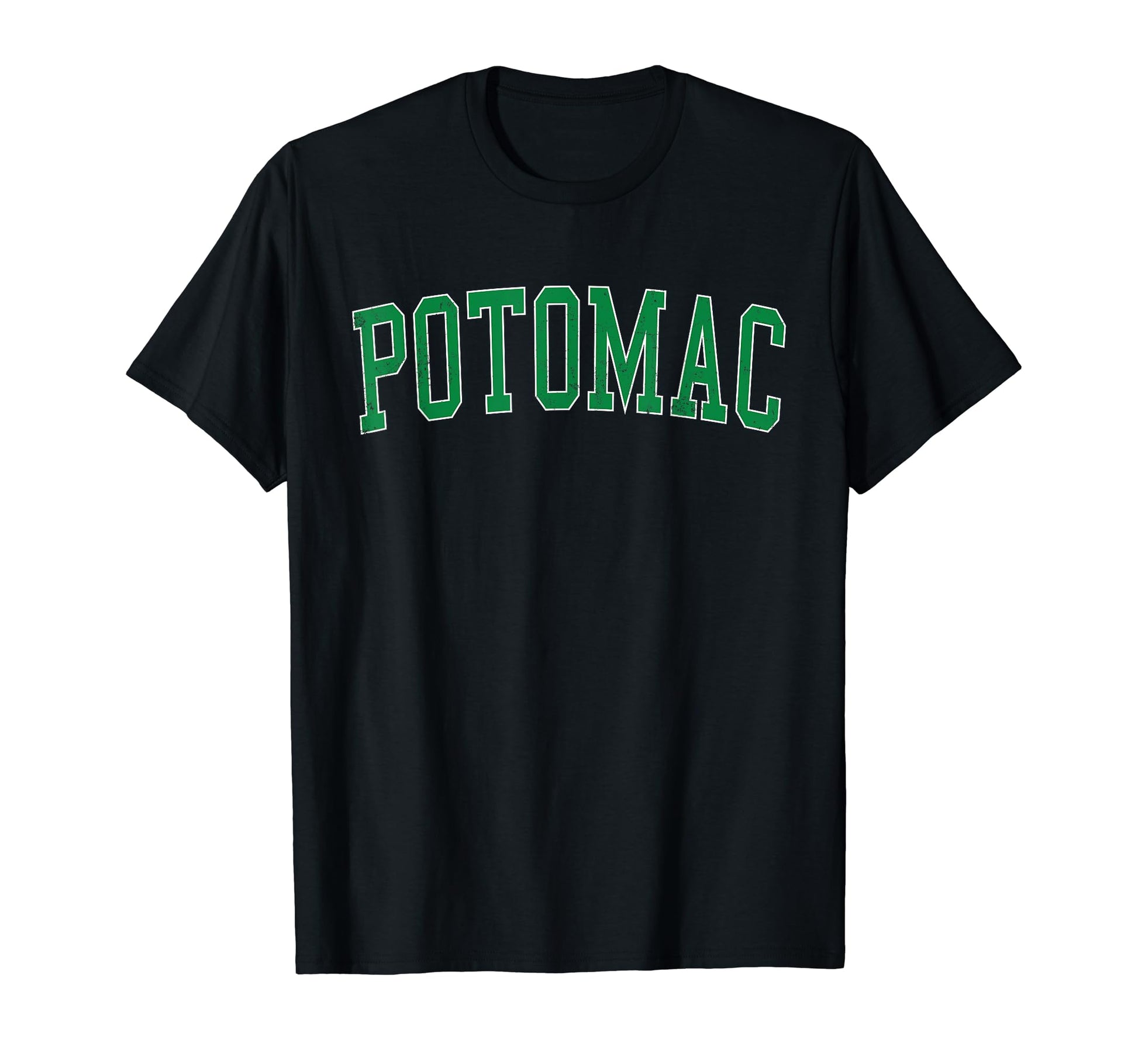 Potomac Md Distressed Green Varsity T-Shirt - Trendy Graphic Men Women - T-Shirt, Sweatshirt, Hoodie