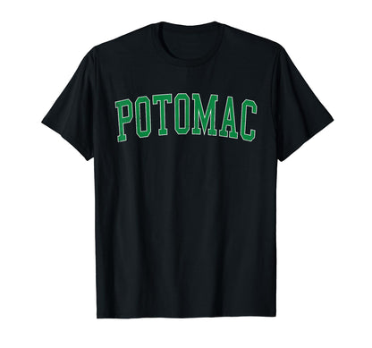 Potomac Md Distressed Green Varsity T-Shirt - Trendy Graphic Men Women - T-Shirt, Sweatshirt, Hoodie