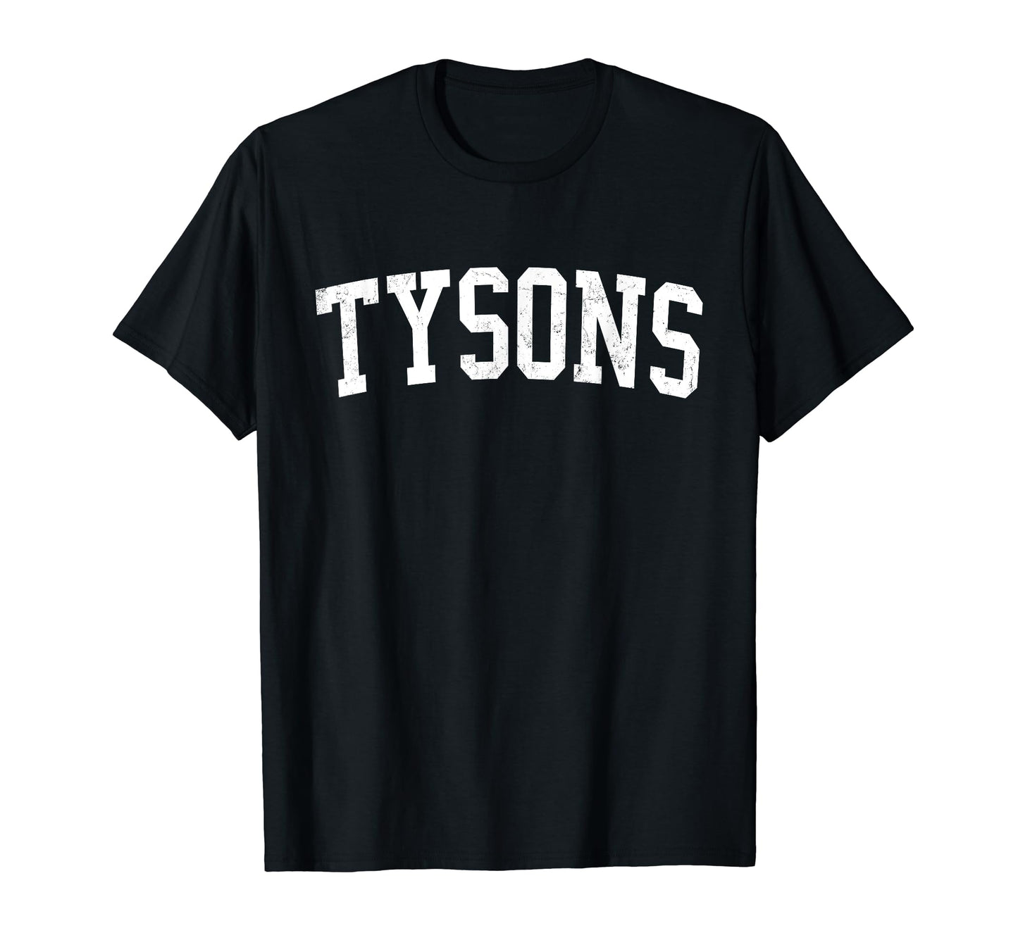 Tysons Va Distressed White Varsity T-Shirt - Aesthetic Graphic Unisex - T-Shirt, Sweatshirt, Hoodie