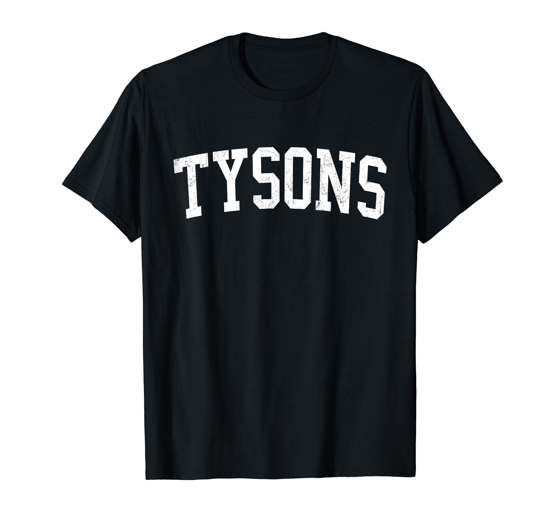 Tysons Va Distressed White Varsity T-Shirt - Aesthetic Graphic Unisex - T-Shirt, Sweatshirt, Hoodie
