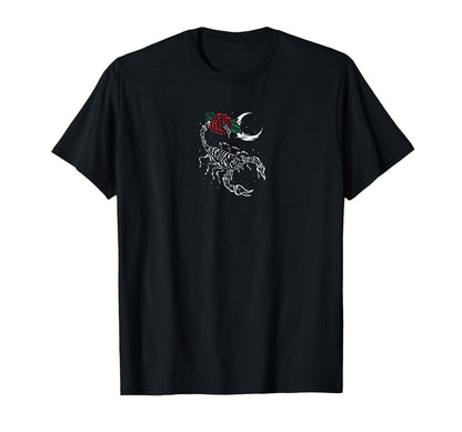 Scorpion Rose Moon Aesthetic Soft T-Shirt - Trendy Graphic Men Women - T-Shirt, Sweatshirt, Hoodie