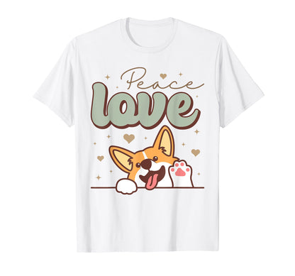 Peace Love Corgi Mothers Day Corgi T-Shirt - Aesthetic Graphic for Adults - T-Shirt, Sweatshirt, Hoodie