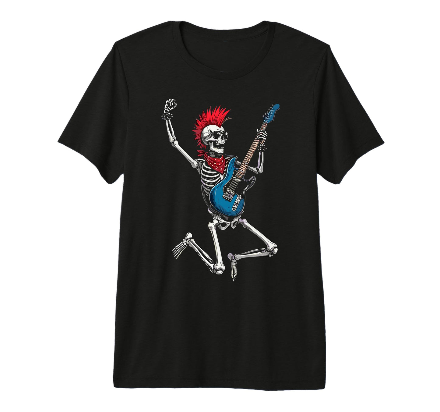Funny Skeleton Playing Guitar Usa T-Shirt - Trendy Graphic for Adults - T-Shirt, Sweatshirt, Hoodie