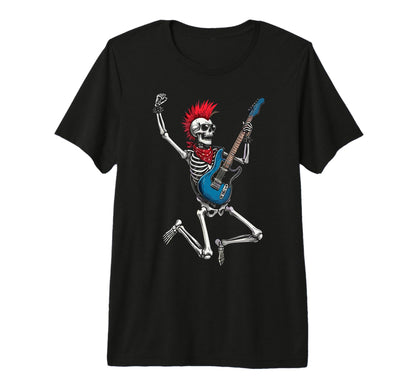 Funny Skeleton Playing Guitar Usa T-Shirt - Trendy Graphic for Adults - T-Shirt, Sweatshirt, Hoodie