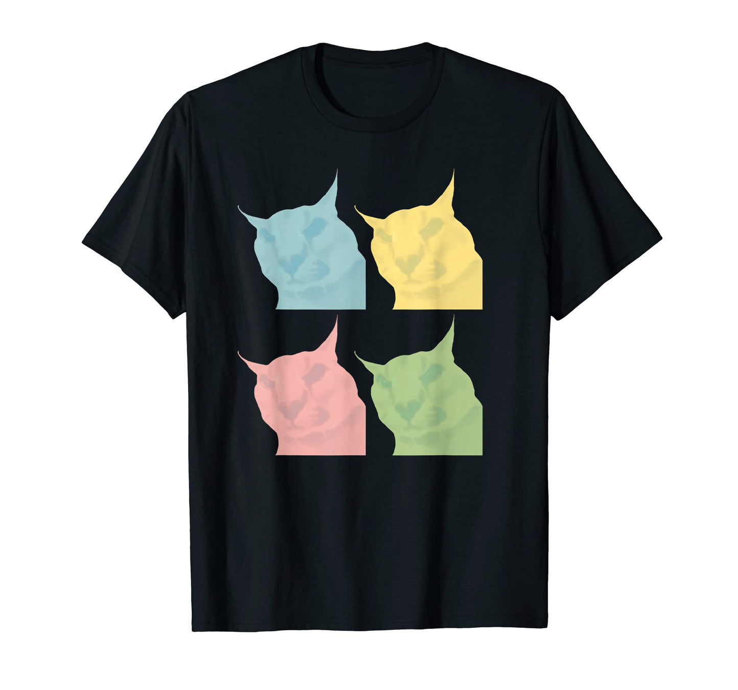 Big Floppa Meme Cat Vaporwave T-Shirt - Novelty Apparel for Adults - T-Shirt, Sweatshirt, Hoodie