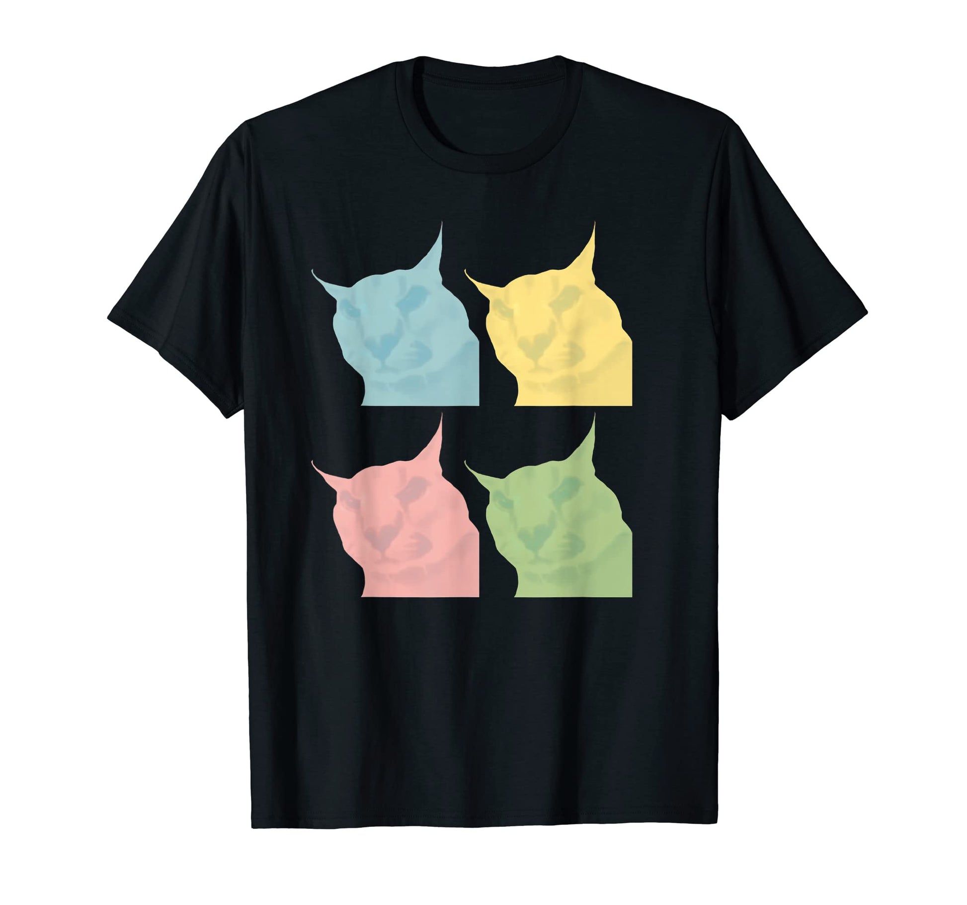 Big Floppa Meme Cat Vaporwave T-Shirt - Novelty Apparel for Adults - T-Shirt, Sweatshirt, Hoodie