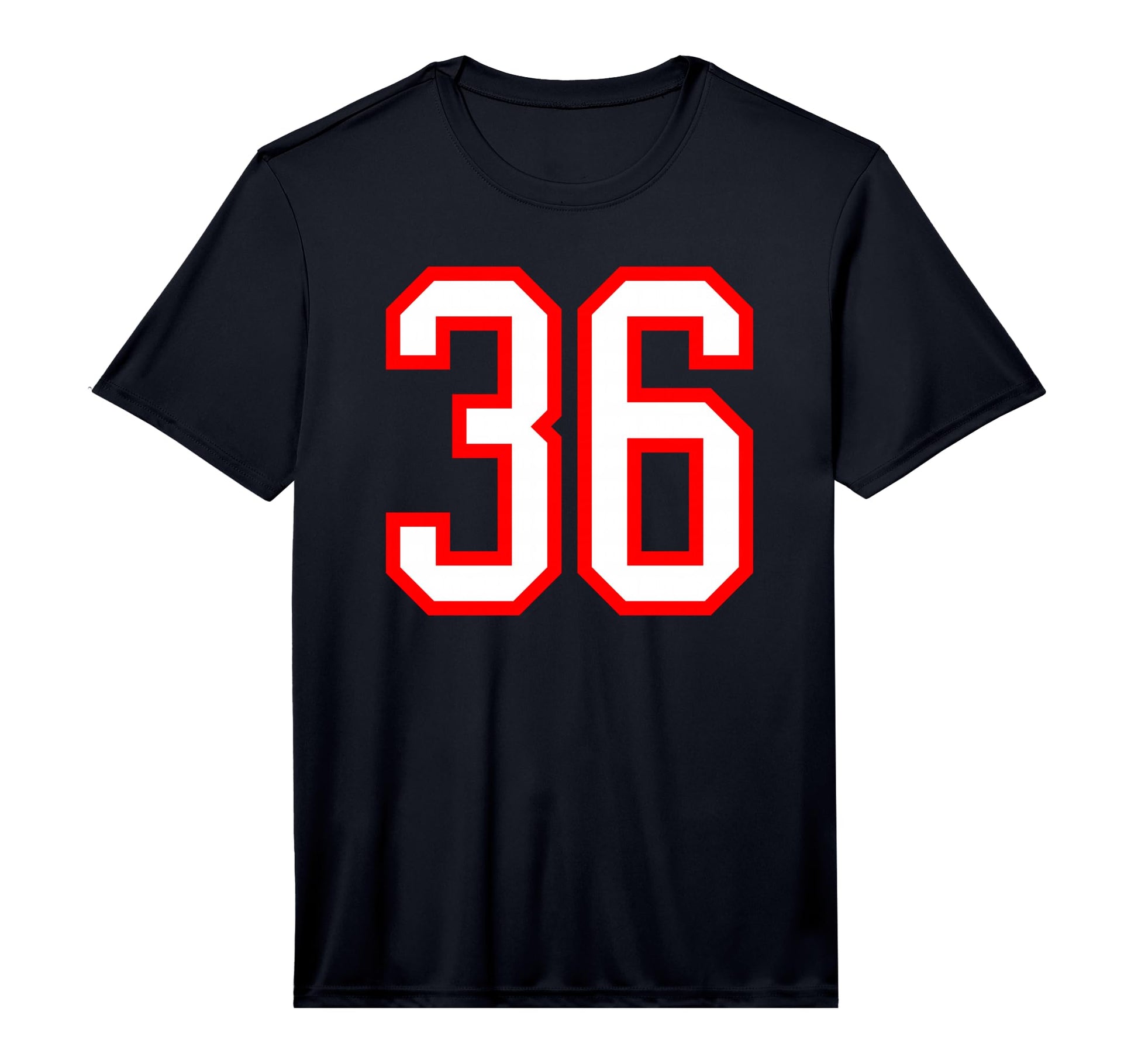 Number 36 White Red Sports Team T-Shirt - Custom Art Print Men Women - T-Shirt, Sweatshirt, Hoodie