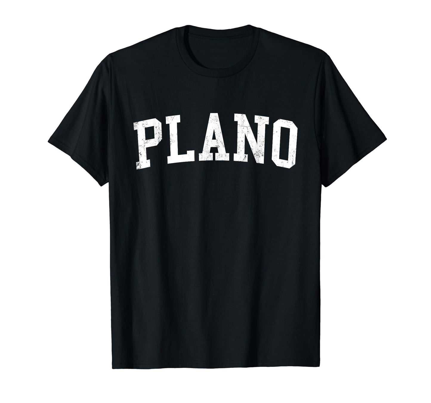 Plano Tx Distressed White Varsity T-Shirt - Trendy Graphic for Adults - T-Shirt, Sweatshirt, Hoodie