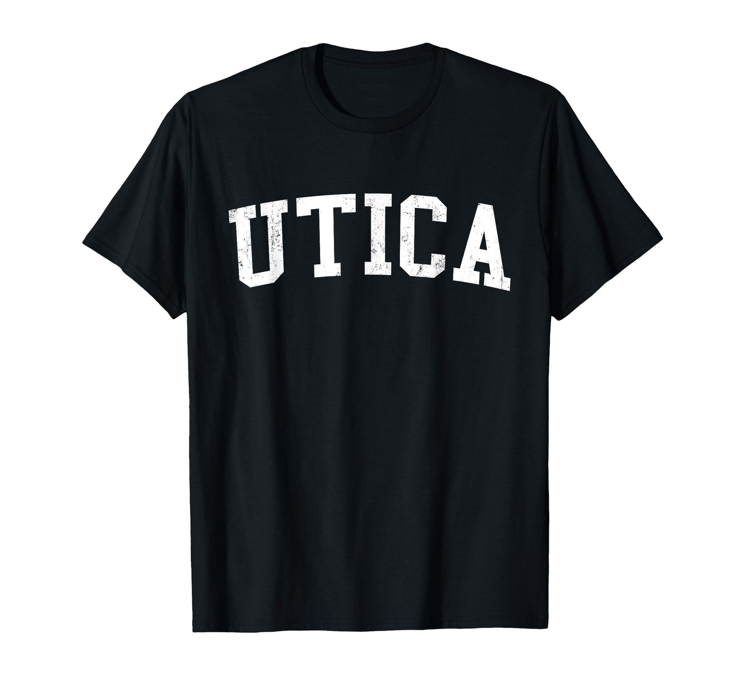 Utica Ny Distressed White Varsity T-Shirt - Casual Everyday Wear for Adults - T-Shirt, Sweatshirt, Hoodie