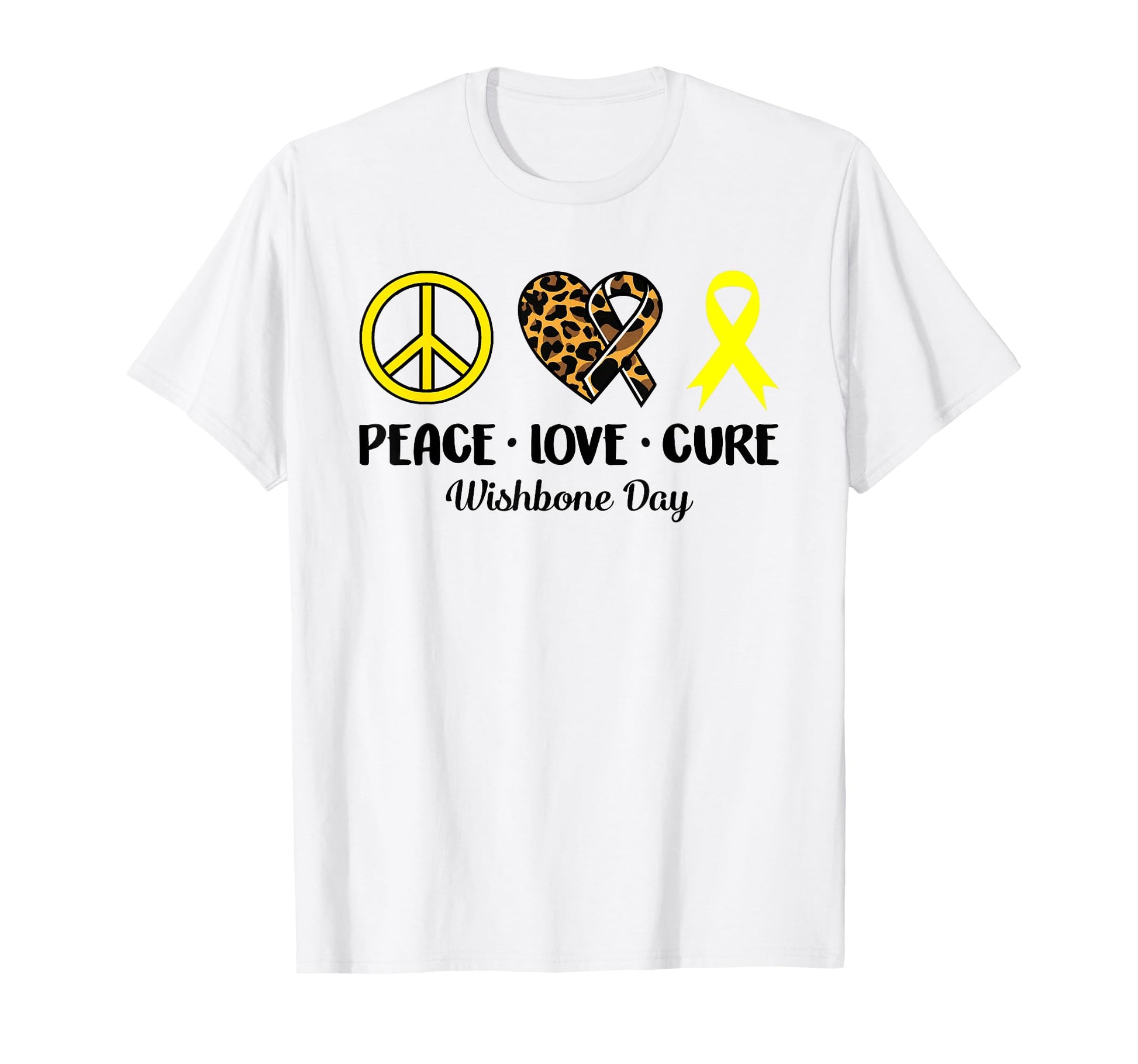 Wishbone Day Peace Love Leopard T-Shirt - Custom Art Print for Adults - T-Shirt, Sweatshirt, Hoodie