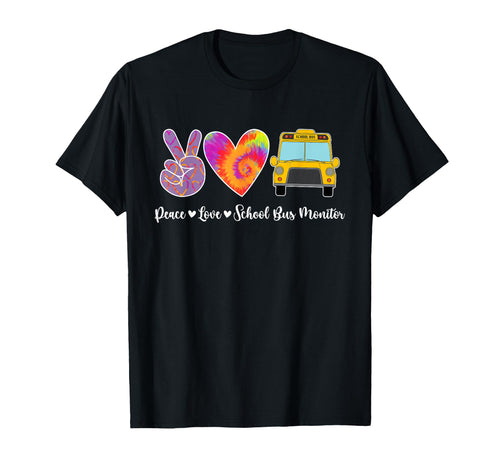 Bus Monitor Peace Love School Bus Monitor T-Shirt - Novelty Apparel Unisex - T-Shirt, Sweatshirt, Hoodie