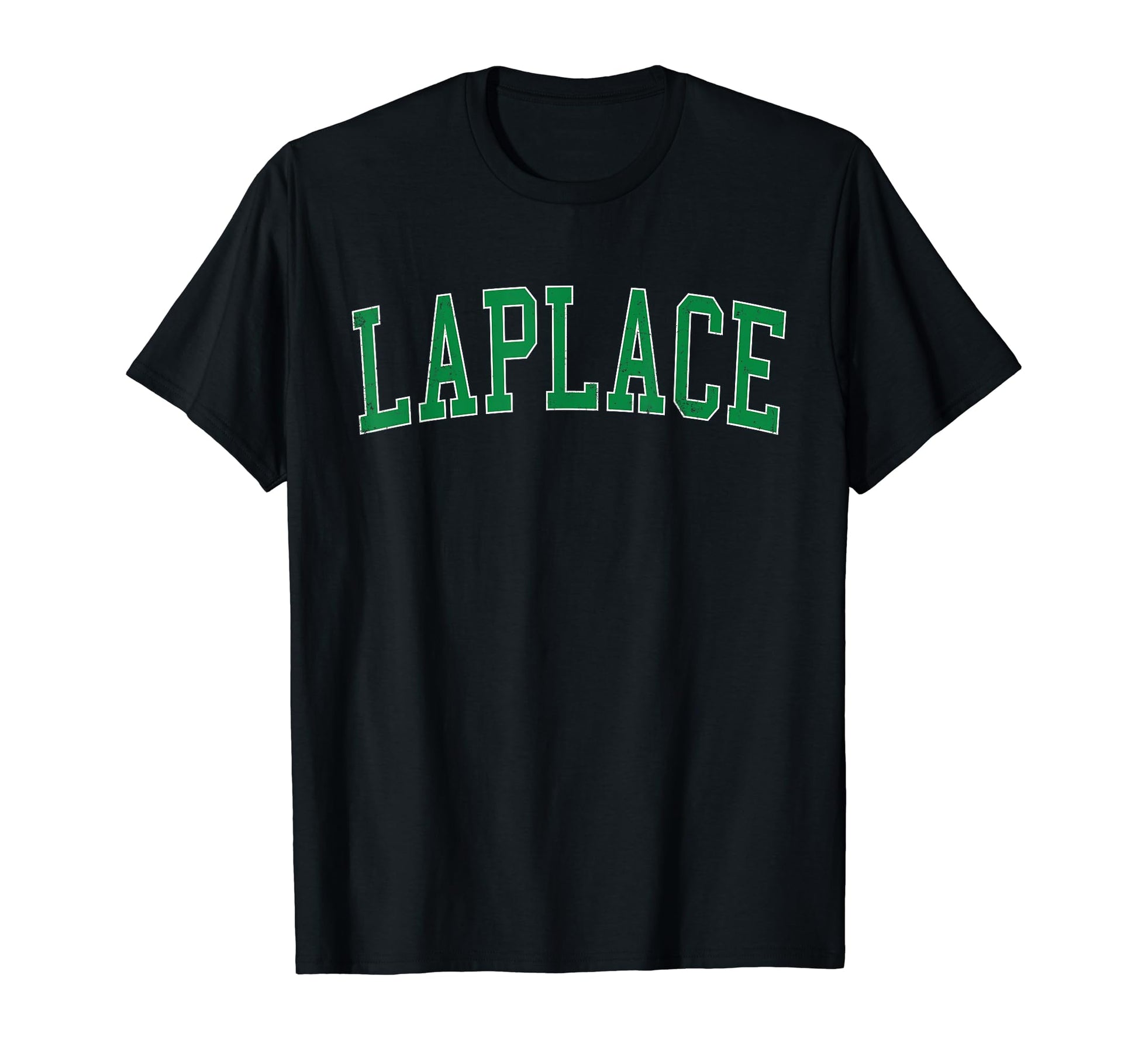 Laplace La Distressed Green Varsity T-Shirt - Novelty Apparel Unisex - T-Shirt, Sweatshirt, Hoodie