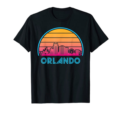 Orlando Florida Skyline City Sunset T-Shirt - Graphic Print Men Women - T-Shirt, Sweatshirt, Hoodie