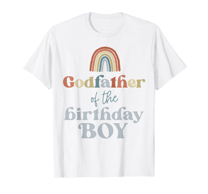 Mens Godfather Birthday Boho Rainbow Party T-Shirt - Trendy Graphic Unisex - T-Shirt, Sweatshirt, Hoodie
