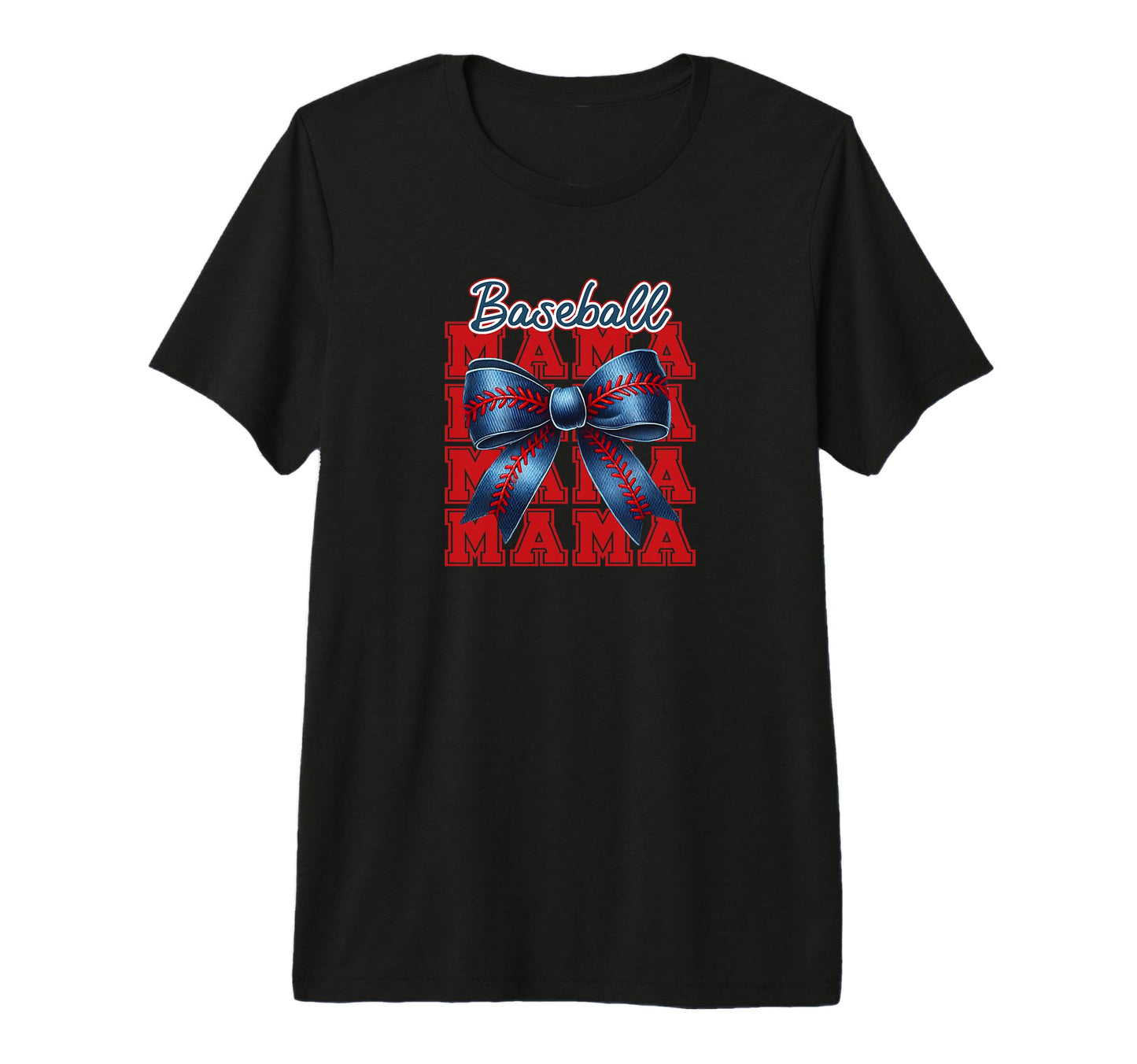 Baseball Mama Bow Tri Blend T-Shirt - Fun Novelty Design Men Women - T-Shirt, Sweatshirt, Hoodie