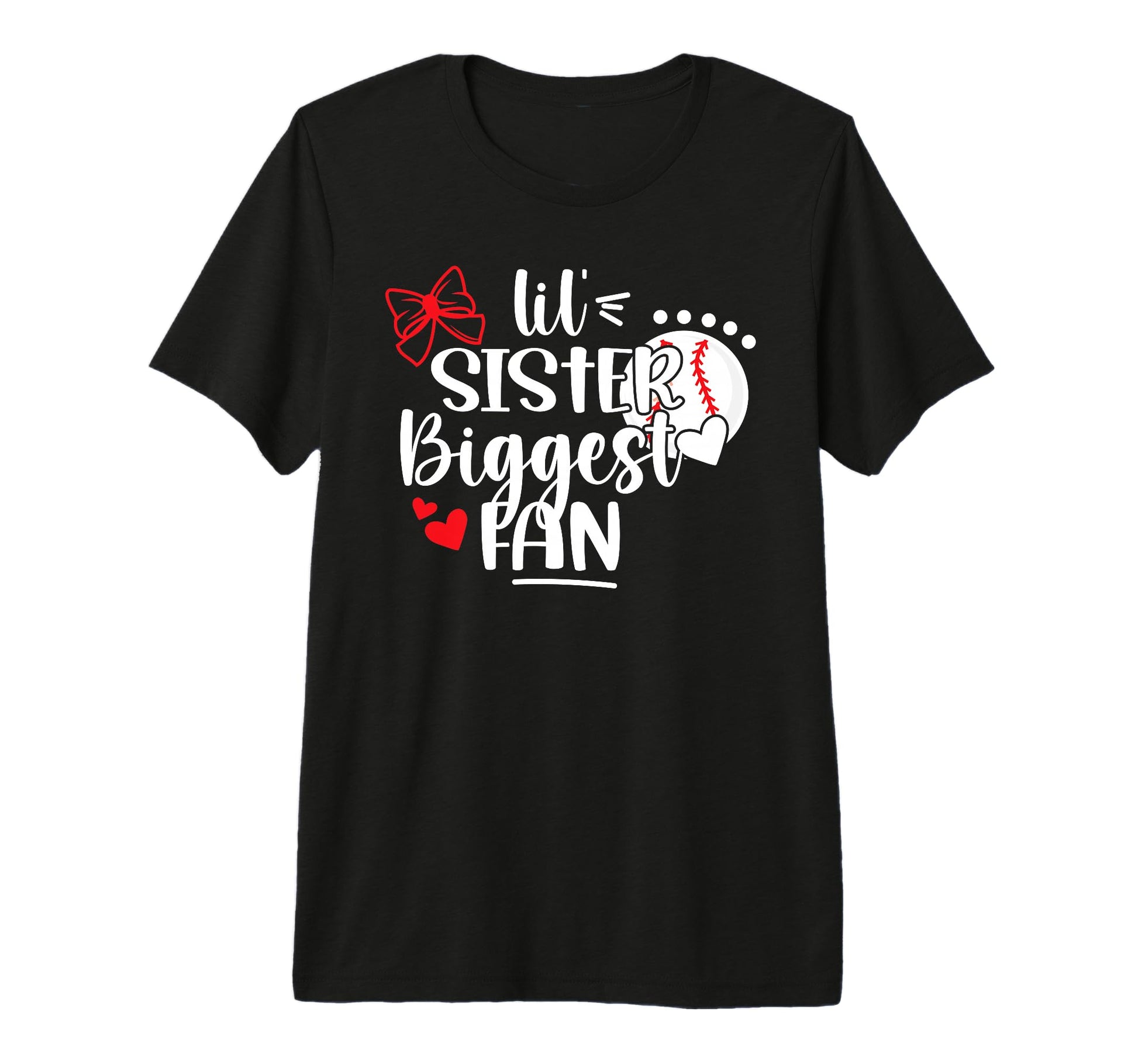 Lil Sister Baseball Sister Baseball Players T-Shirt - Graphic Print Unisex - T-Shirt, Sweatshirt, Hoodie