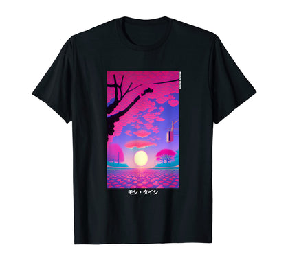 90S Japanese Vaporwave Art Cherry Blossom T-Shirt - Novelty Apparel Unisex - T-Shirt, Sweatshirt, Hoodie