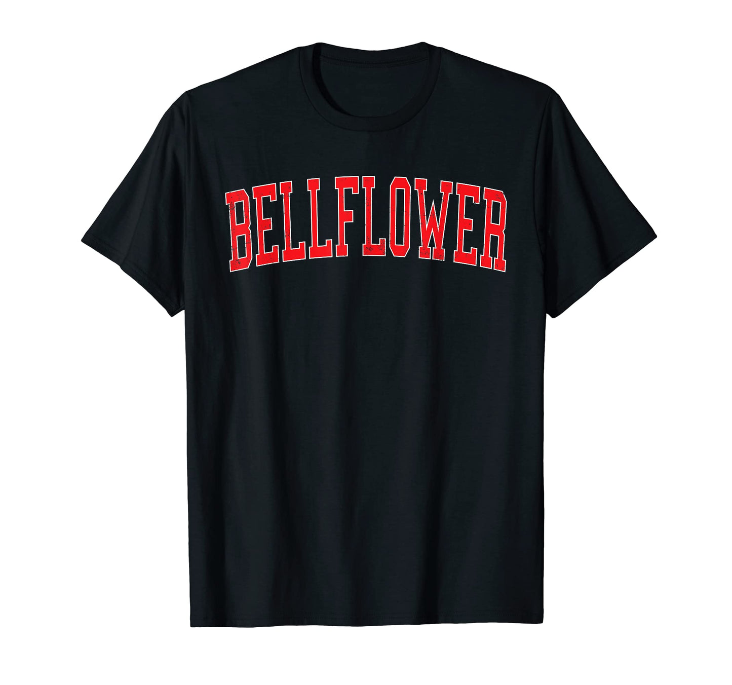 Bellflower Ca Varsity Red Text T-Shirt - Trendy Graphic Men Women - T-Shirt, Sweatshirt, Hoodie