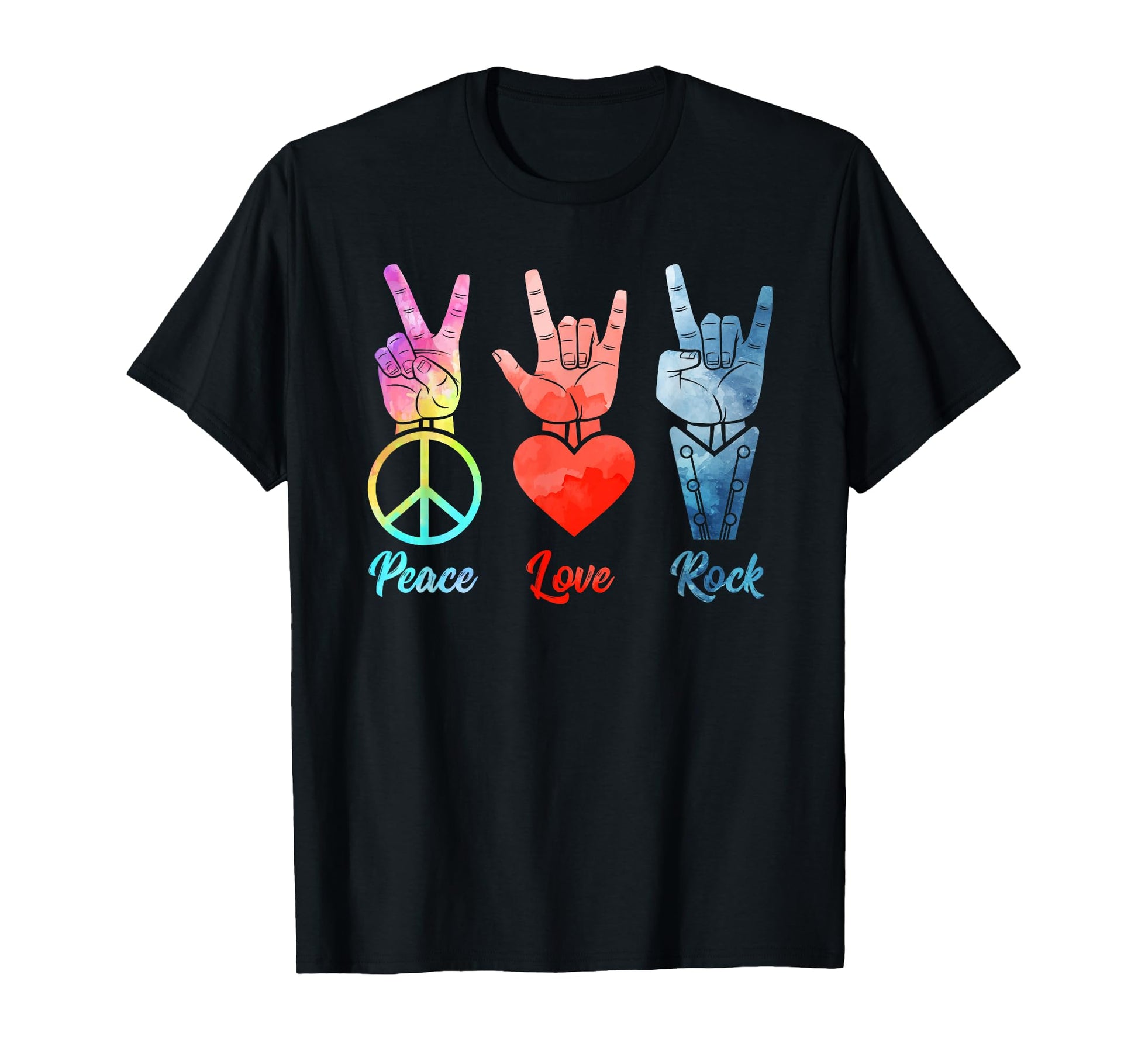 Peace Love Rock Roll Peace Loving T-Shirt - Minimalist Print Men Women - T-Shirt, Sweatshirt, Hoodie