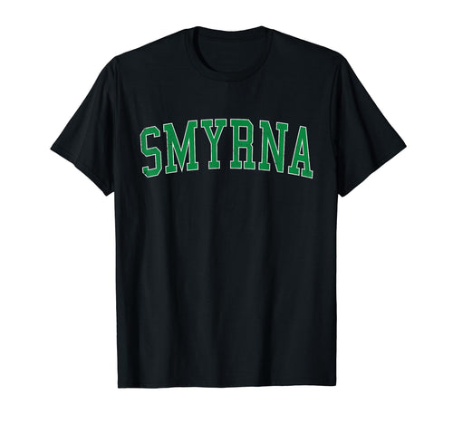 Smyrna De Distressed Green Varsity T-Shirt - Trendy Graphic Unisex - T-Shirt, Sweatshirt, Hoodie
