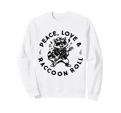 Raccoon Rock And Roll Music Sweatshirt - Minimalist Print for Adults - T-Shirt, Sweatshirt, Hoodie