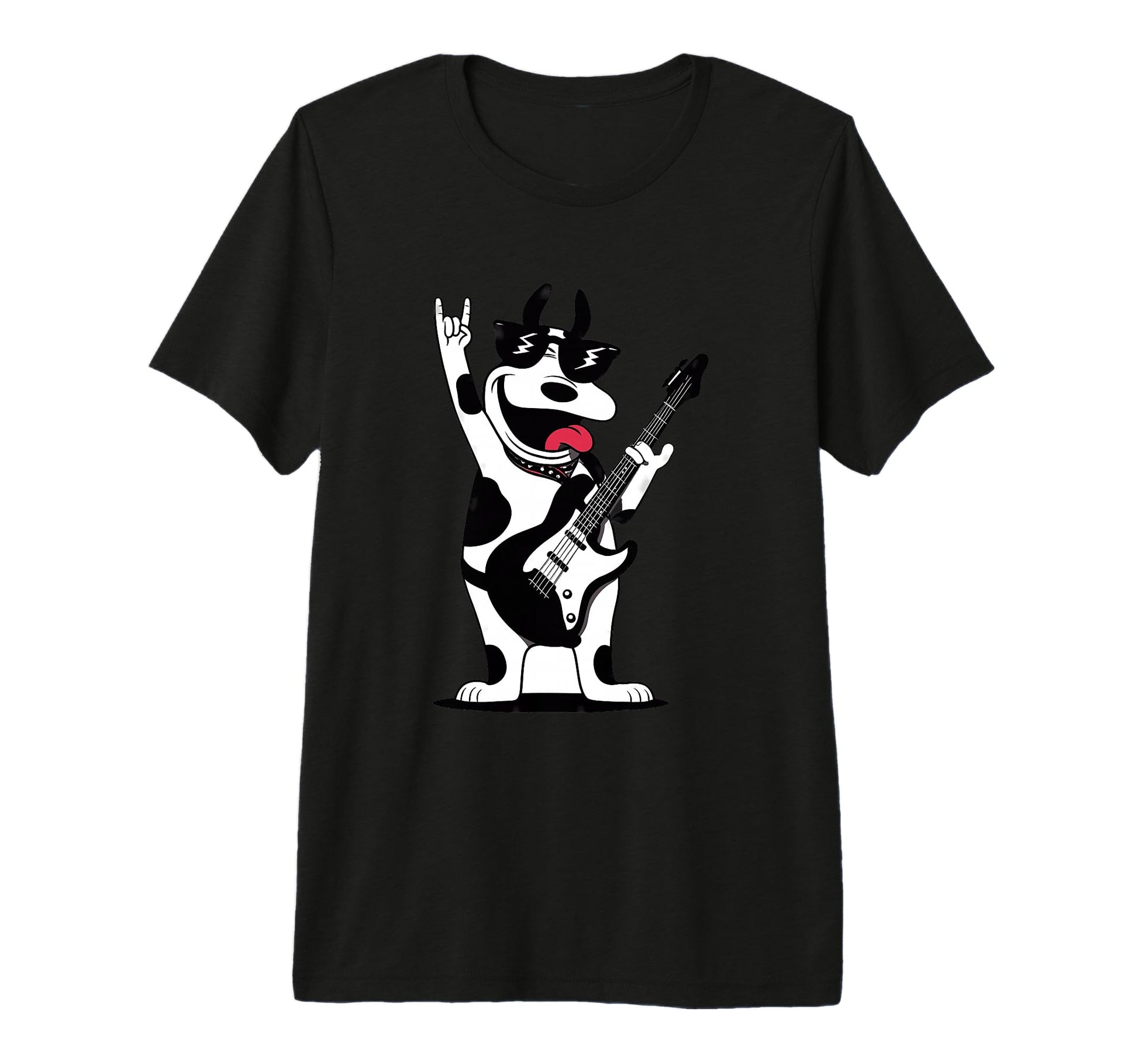 Rock Dog Guitar Player Funny Pet Tri T-Shirt - Casual Everyday Wear Unisex - T-Shirt, Sweatshirt, Hoodie