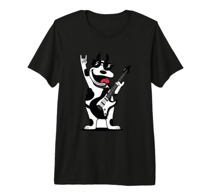 Rock Dog Guitar Player Funny Pet Tri T-Shirt - Casual Everyday Wear Unisex - T-Shirt, Sweatshirt, Hoodie