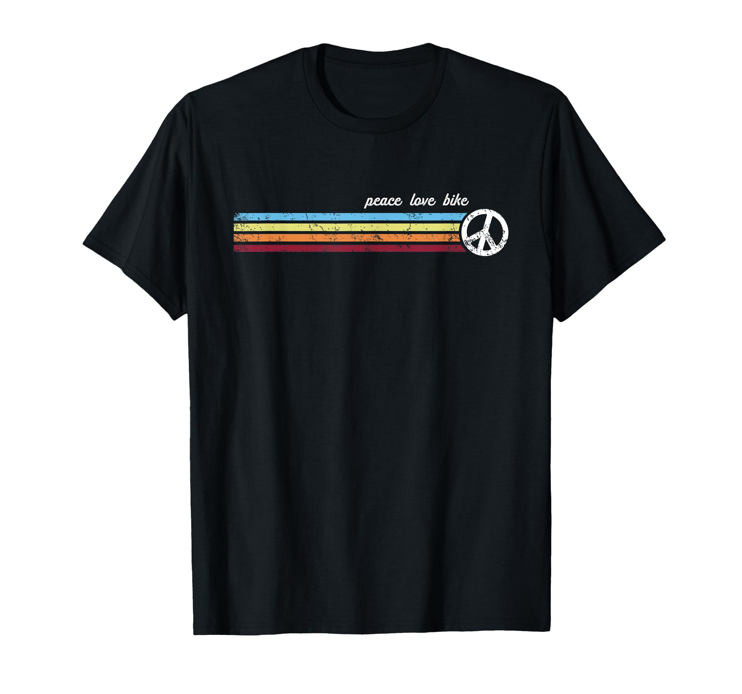 Stripes Peace Love Bike T-Shirt - Trendy Graphic Unisex - T-Shirt, Sweatshirt, Hoodie