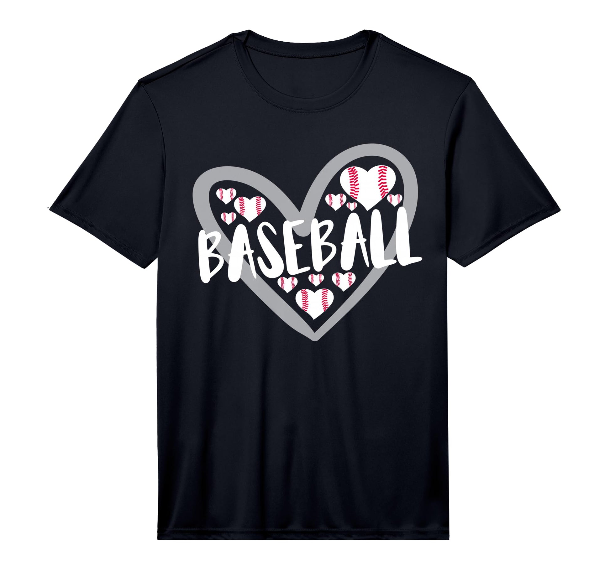 Baseball Heart Baseball Mom Dad T-Shirt - Unique Graphic for Adults - T-Shirt, Sweatshirt, Hoodie