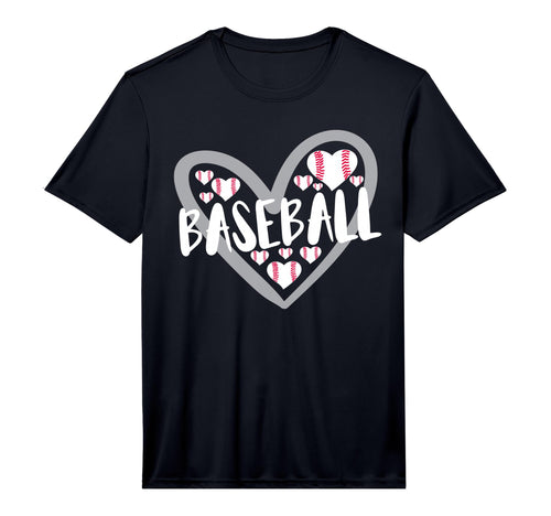 Baseball Heart Baseball Mom Dad T-Shirt - Unique Graphic for Adults - T-Shirt, Sweatshirt, Hoodie