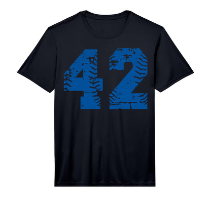 Sport Blue Baseball Number 42 T-Shirt - Unique Graphic for Adults - T-Shirt, Sweatshirt, Hoodie