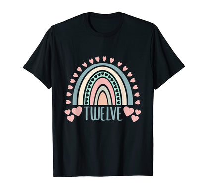 12 Year Old 12Th Birthday Boho Rainbow T-Shirt - Streetwear Style Unisex - T-Shirt, Sweatshirt, Hoodie