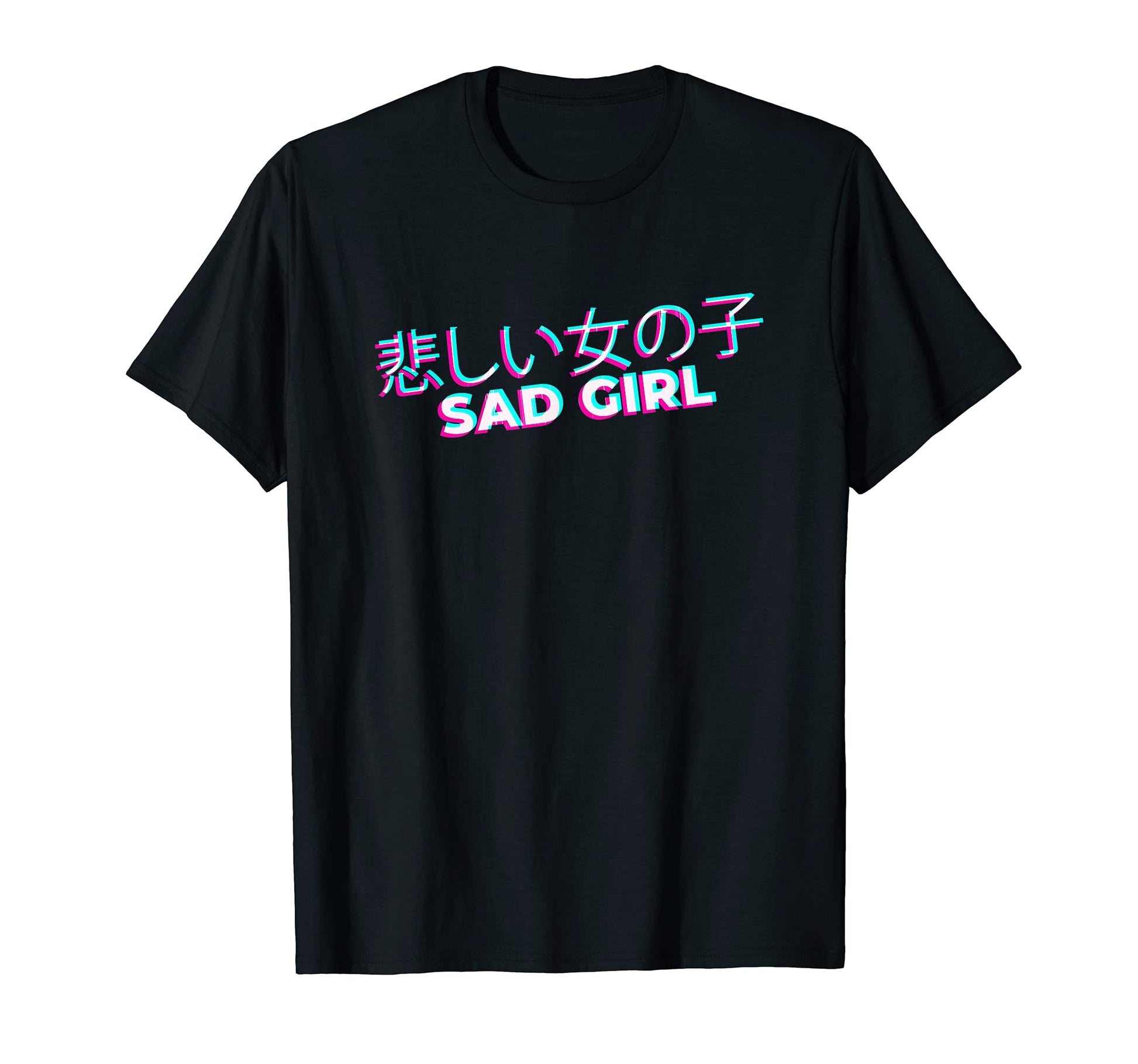Japanese Glitch Sad Anime Minimal T-Shirt - Aesthetic Graphic Unisex - T-Shirt, Sweatshirt, Hoodie
