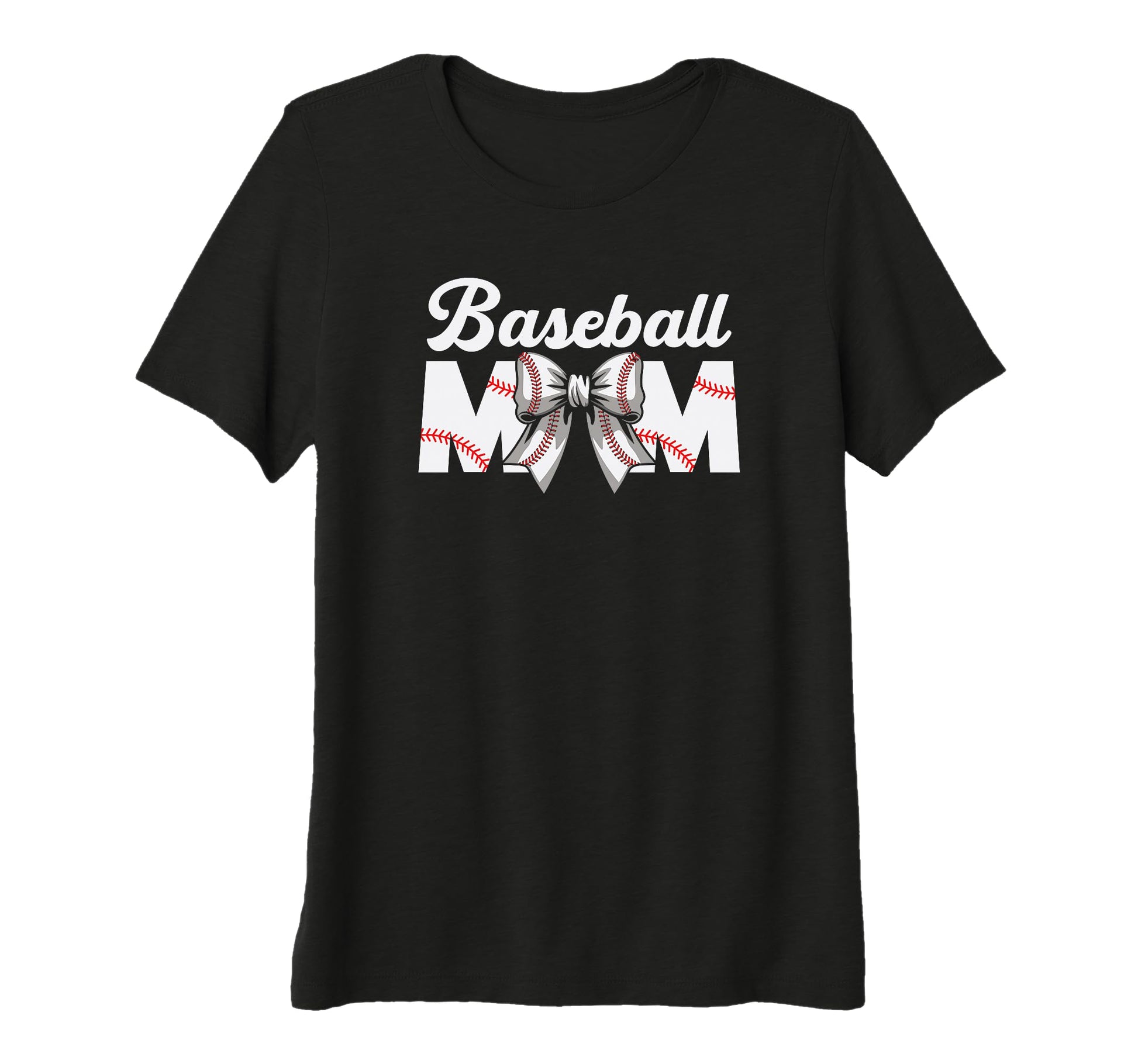 Womens Baseball Mom Gift Bow Game Day T-Shirt - Unique Graphic for Adults - T-Shirt, Sweatshirt, Hoodie