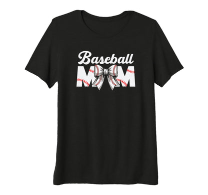 Womens Baseball Mom Gift Bow Game Day T-Shirt - Unique Graphic for Adults - T-Shirt, Sweatshirt, Hoodie