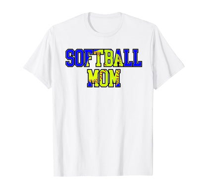 Blue Softball Mom Mama Mother Game T-Shirt - Minimalist Print for Adults - T-Shirt, Sweatshirt, Hoodie