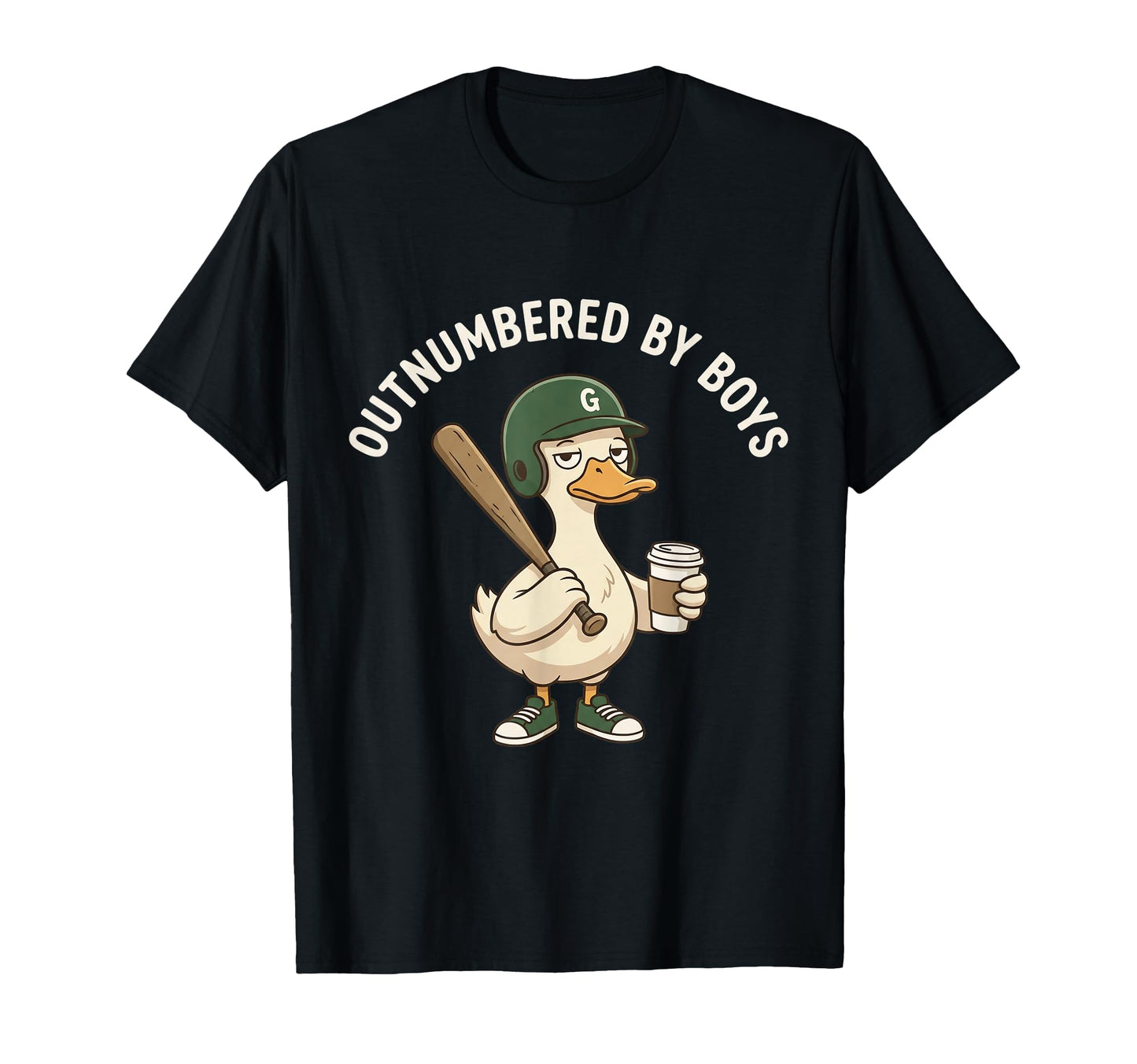 Funny Outnumbered Baseball Mom Duck T-Shirt - Custom Art Print for Adults - T-Shirt, Sweatshirt, Hoodie