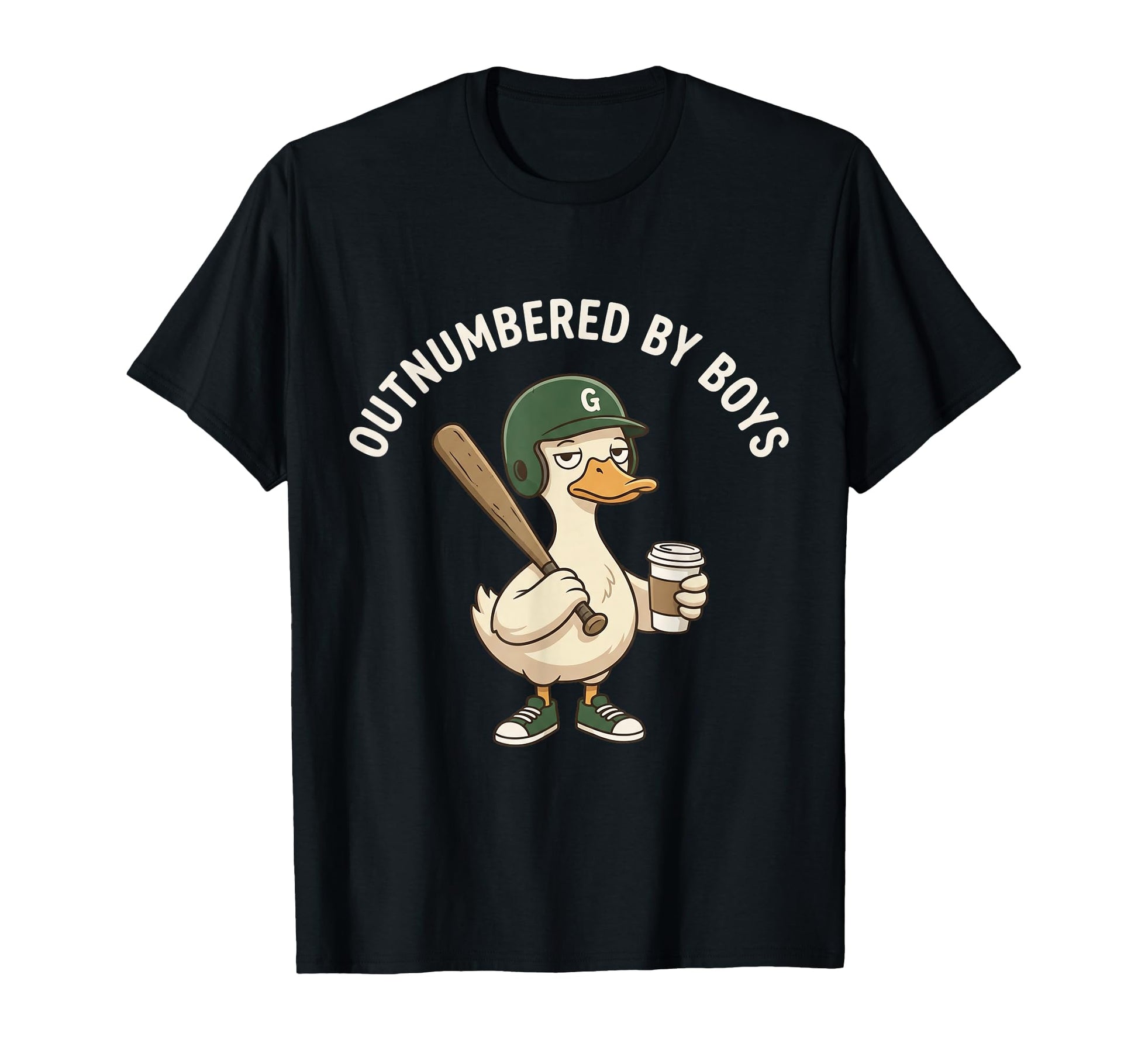 Funny Outnumbered Baseball Mom Duck T-Shirt - Custom Art Print for Adults - T-Shirt, Sweatshirt, Hoodie