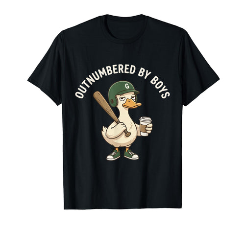 Funny Outnumbered Baseball Mom Duck T-Shirt - Custom Art Print for Adults - T-Shirt, Sweatshirt, Hoodie