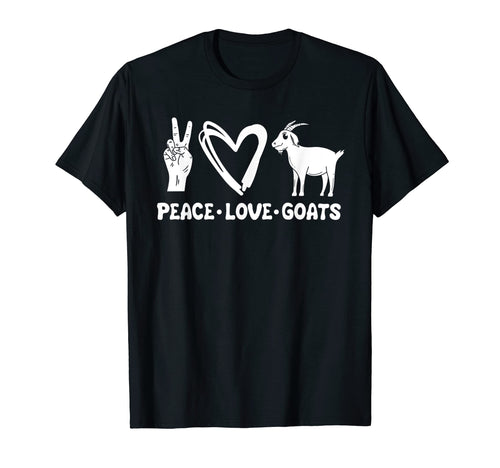 Peace Love Goats Animal Caprine Farmer T-Shirt - Trendy Graphic Men Women - T-Shirt, Sweatshirt, Hoodie