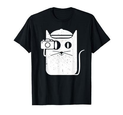 Cat Kitten Camera Photography T-Shirt - Streetwear Style for Adults - T-Shirt, Sweatshirt, Hoodie