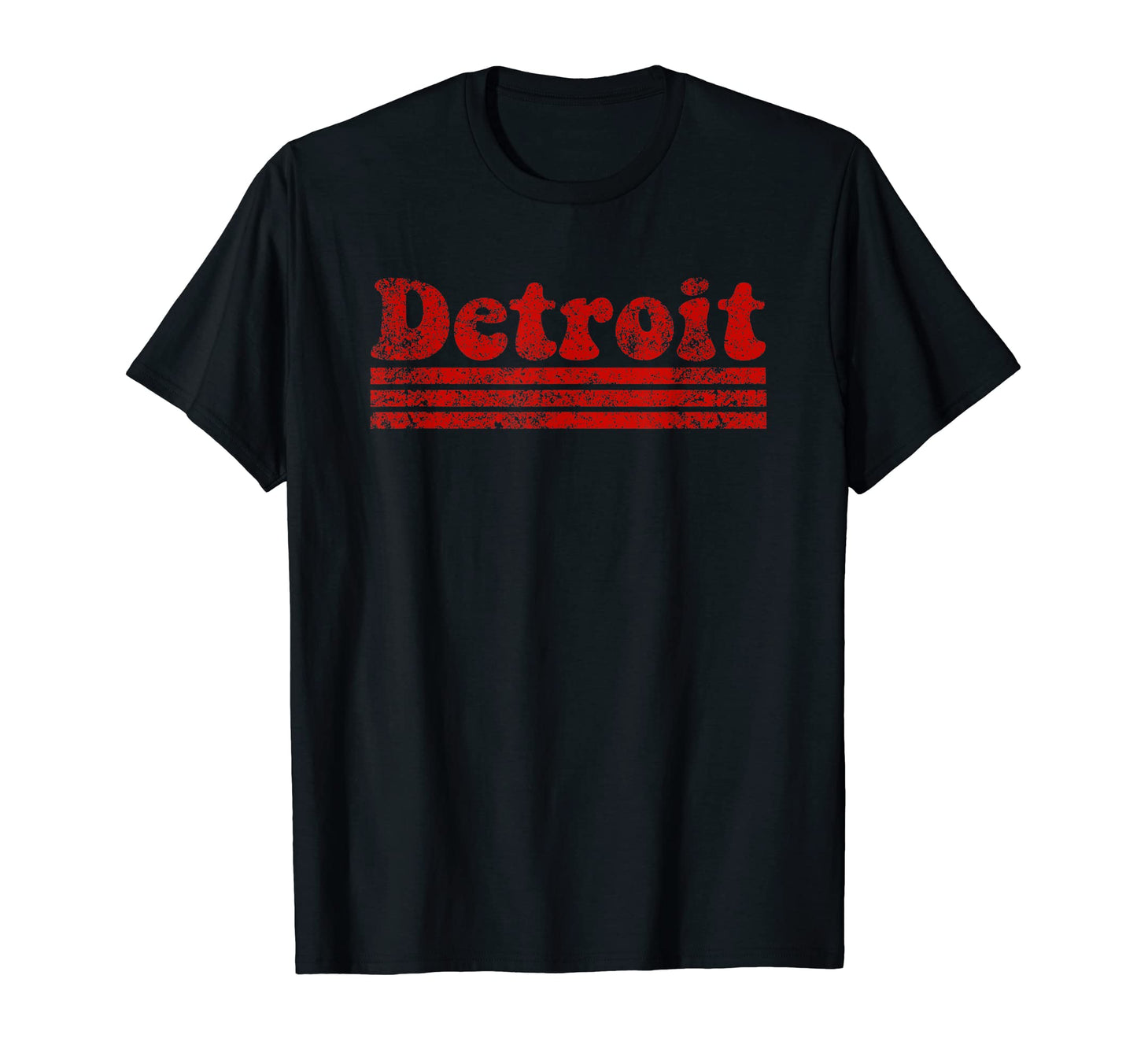 Detroit Michigan Weathered Stripe T-Shirt - Fun Novelty Design for Adults - T-Shirt, Sweatshirt, Hoodie