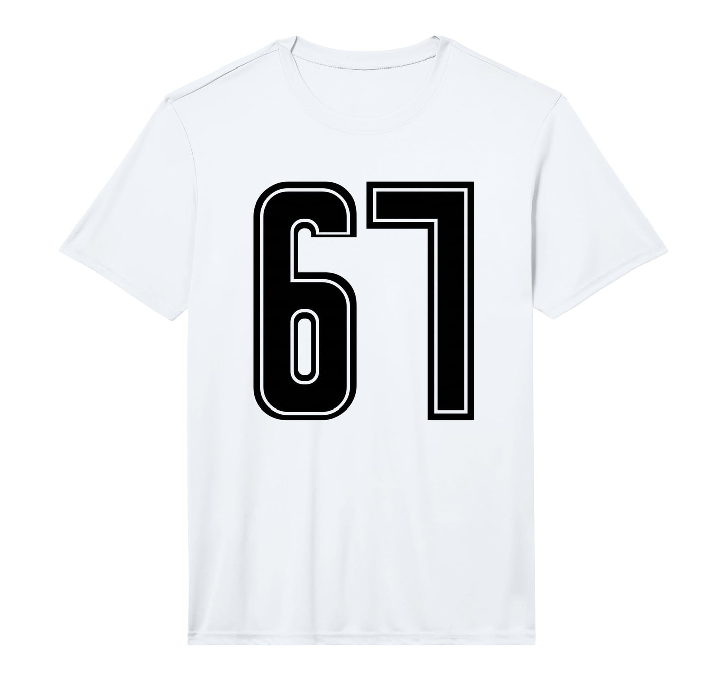 Black Sports Team Number 67 Performance T-Shirt - Graphic Print Unisex - T-Shirt, Sweatshirt, Hoodie