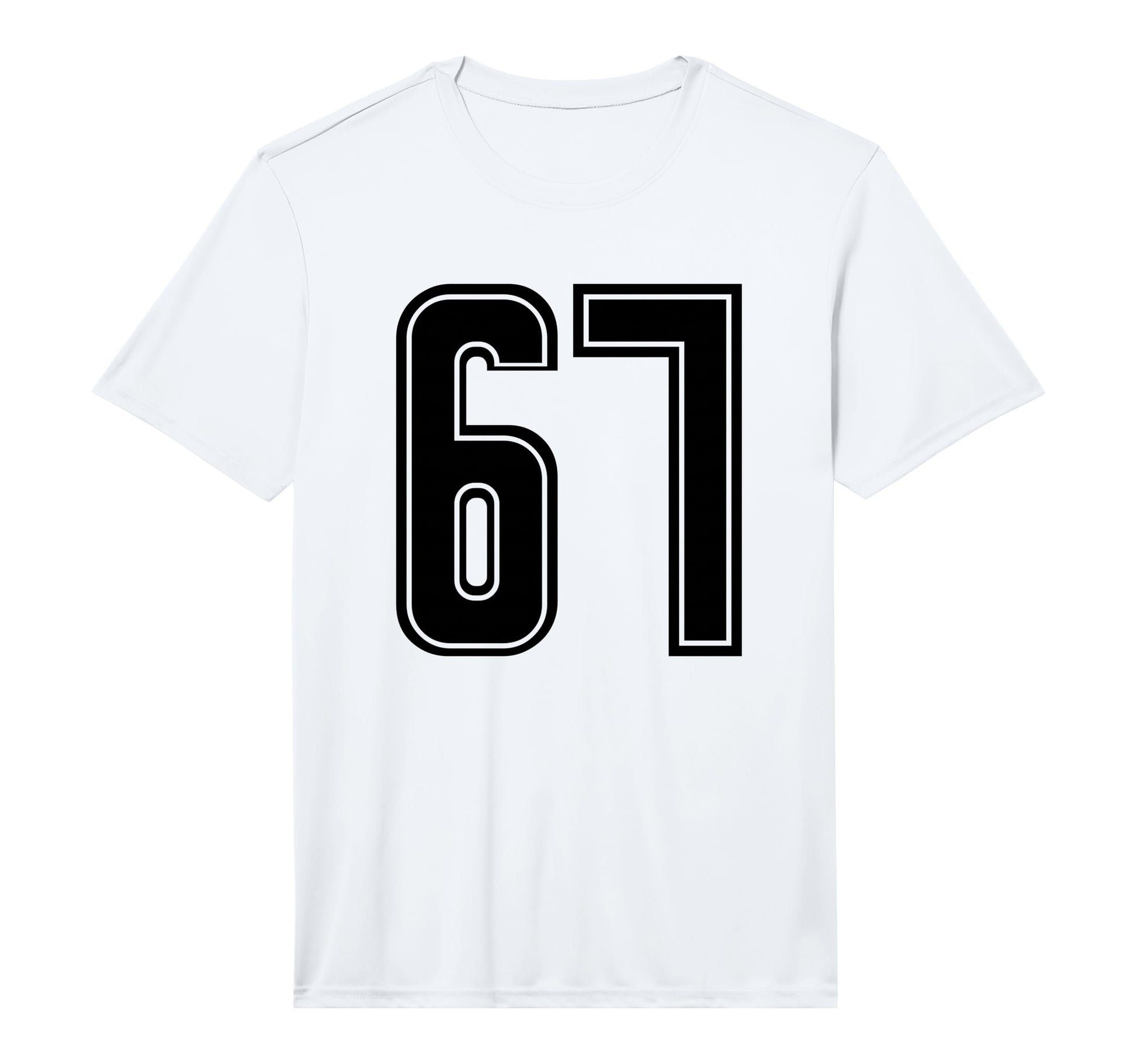 Black Sports Team Number 67 Performance T-Shirt - Graphic Print Unisex - T-Shirt, Sweatshirt, Hoodie