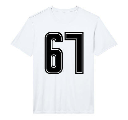 Black Sports Team Number 67 Performance T-Shirt - Graphic Print Unisex - T-Shirt, Sweatshirt, Hoodie