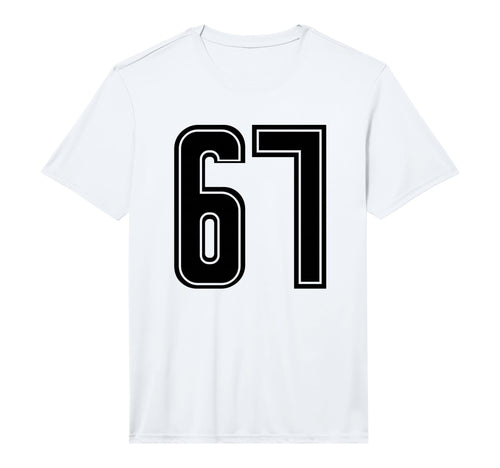 Black Sports Team Number 67 Performance T-Shirt - Graphic Print Unisex - T-Shirt, Sweatshirt, Hoodie