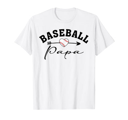 Baseball Papa Heart Baseball Player T-Shirt - Unique Graphic Men Women - T-Shirt, Sweatshirt, Hoodie