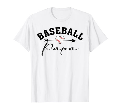 Baseball Papa Heart Baseball Player T-Shirt - Unique Graphic Men Women - T-Shirt, Sweatshirt, Hoodie
