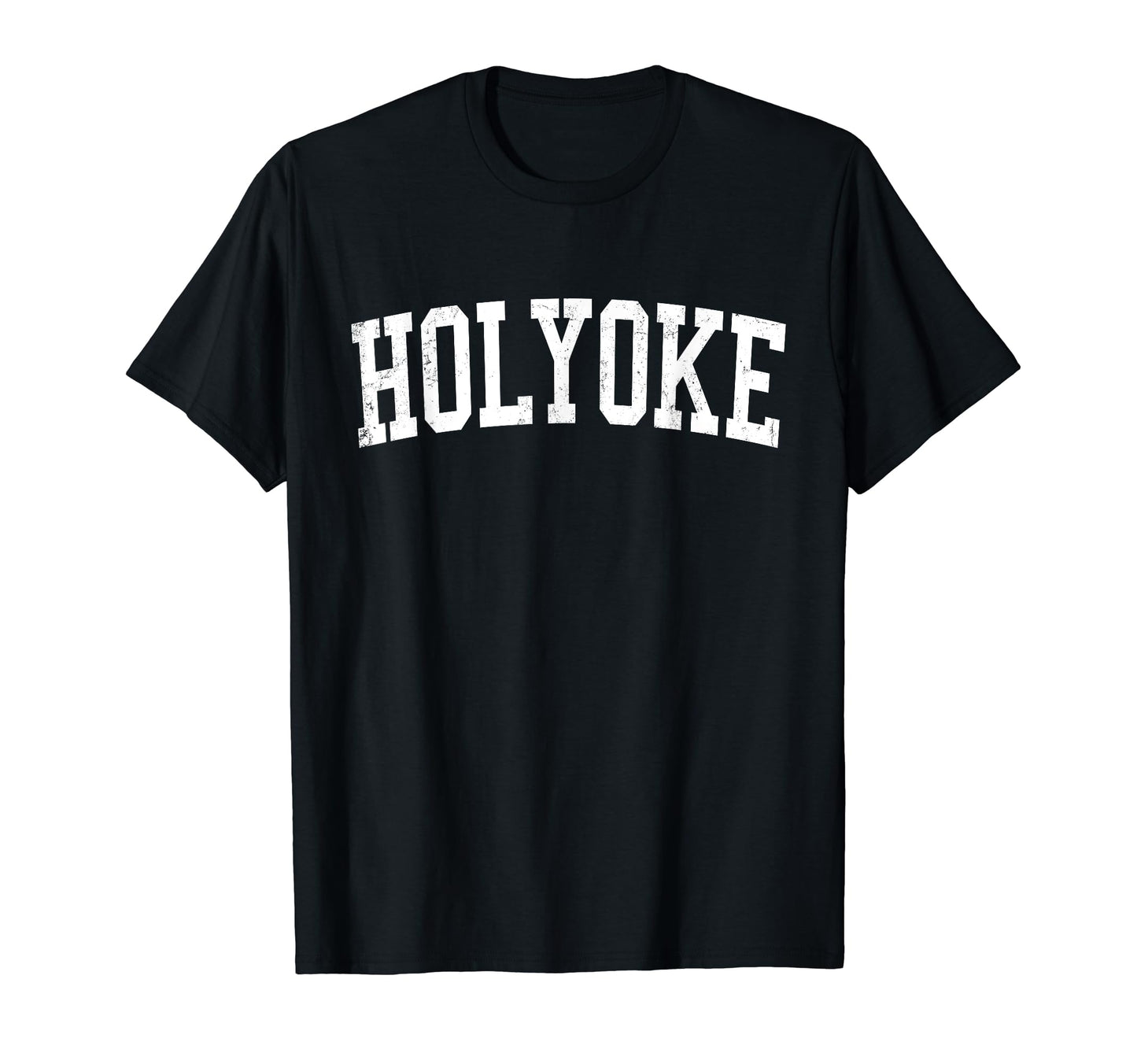 Holyoke Ma Distressed White Varsity T-Shirt - Custom Art Print Men Women - T-Shirt, Sweatshirt, Hoodie