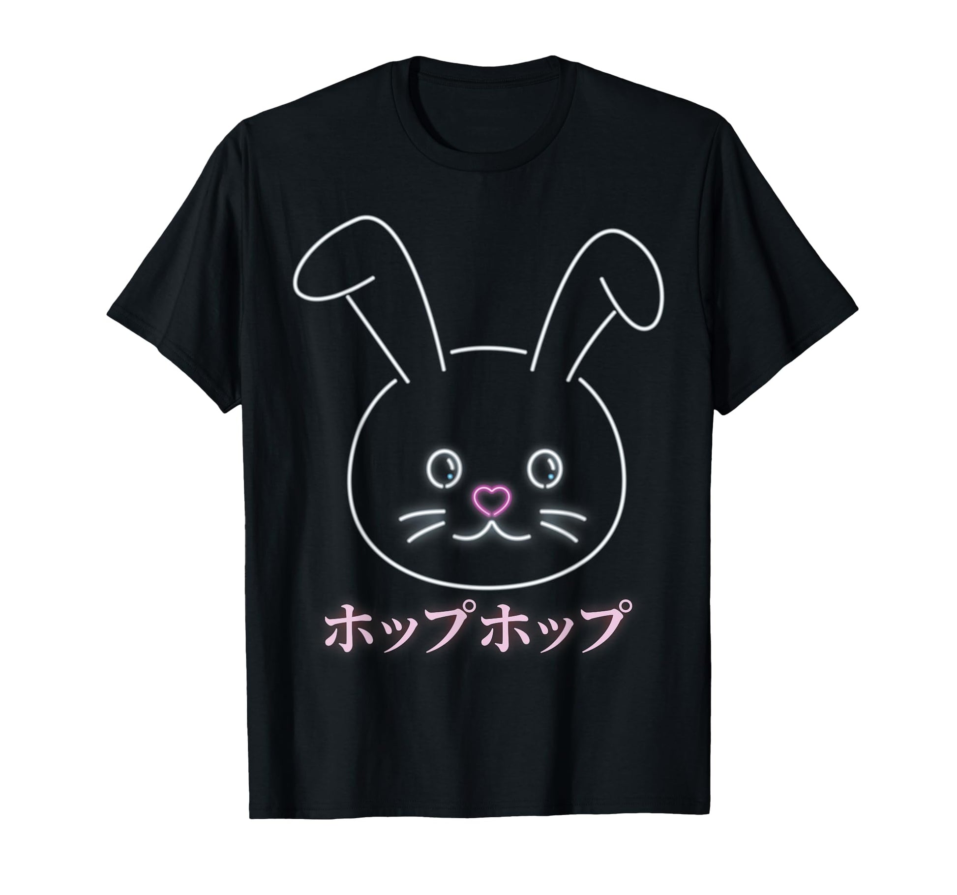 Anime Vaporwave Smiling Bunny Japanese T-Shirt - Graphic Print Men Women - T-Shirt, Sweatshirt, Hoodie